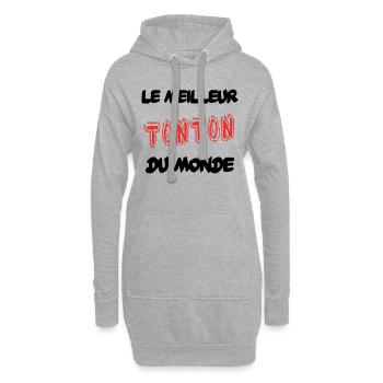 Le meilleur tonton du monde - Sweat-shirt à capuche long Femme - gris chiné - Devant