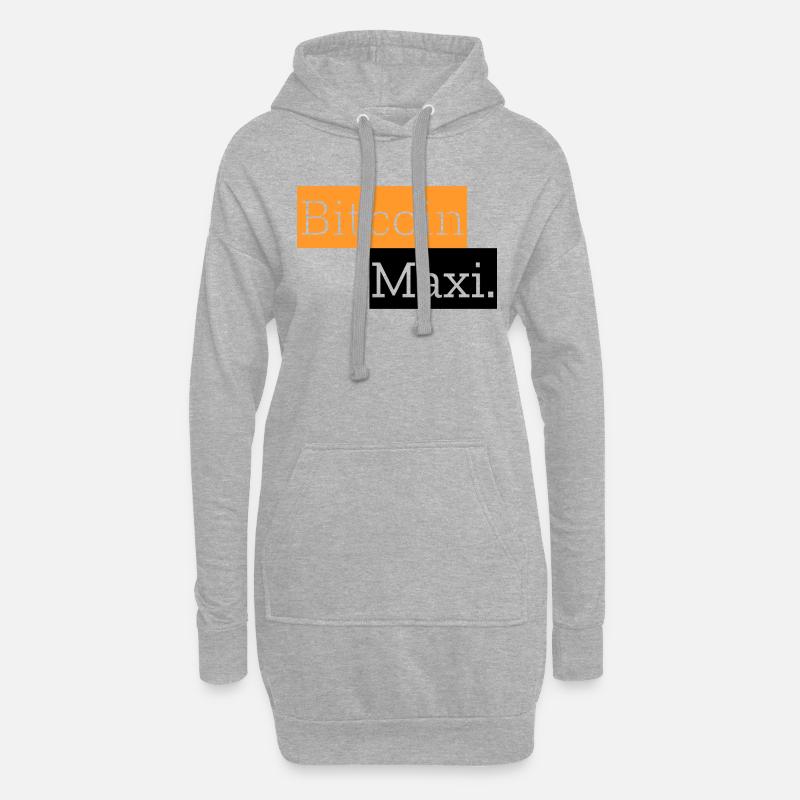 Bitcoin Maxi. - Hoodie-Kleid - Grau meliert