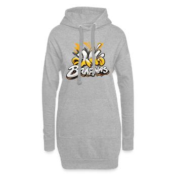 Bananen, Graffiti-Text - Hoodie-Kleid - Grau meliert - Vorne