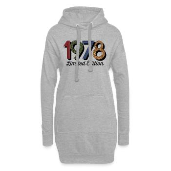 Jahrgang 1978 limitierte Auflage - Hoodie-Kleid - Grau meliert - Vorne