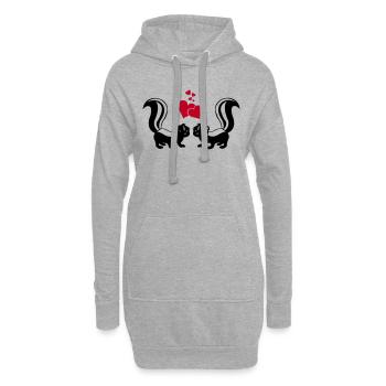 Skunks in Love - Hoodie Dress - heather grey - Front