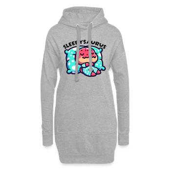 Sleepysaurus Official Sleep Outfit Chemise de nuit - Sweat-shirt à capuche long Femme - gris chiné - Devant