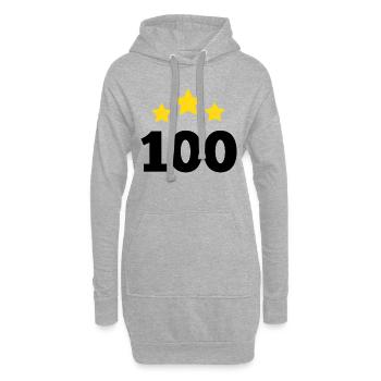 100 ans étoile - cadeau 100e anniversaire - Sweat-shirt à capuche long Femme - gris chiné - Devant