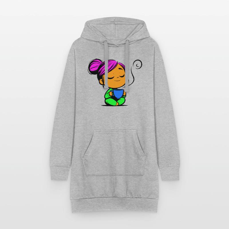 Tassmine enspannt mit einer Tasse Tee oder Kaffee Hoodie-Kleid