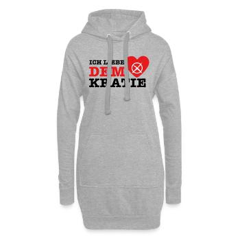 Ich Liebe Demokratie - Hoodie-Kleid - Grau meliert - Vorne