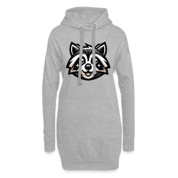 raton laveur Stareyes - Sweat-shirt à capuche long Femme - gris chiné - Devant