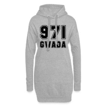 Gwada 971 - Sweat-shirt à capuche long Femme - gris chiné - Devant