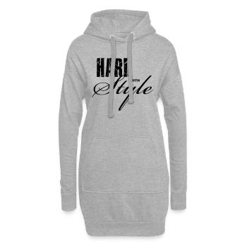 Hard with Style - Hoodie-Kleid - Grau meliert - Vorne