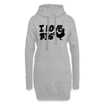I Love Big Cocks - Hoodie-Kleid - Grau meliert - Vorne