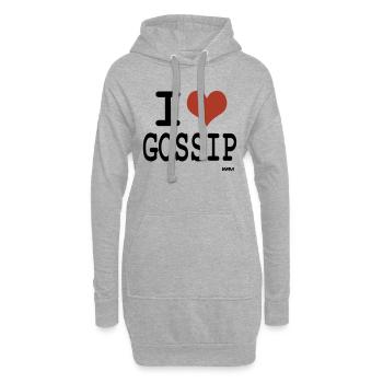 i love gossip by wam - Sweat-shirt à capuche long Femme - gris chiné - Devant