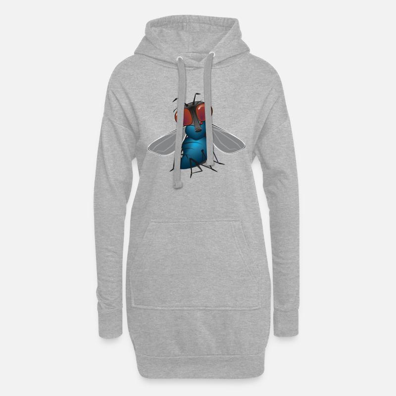 fliege - Hoodie-Kleid - Grau meliert