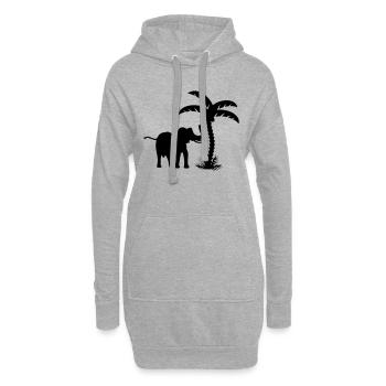 l'éléphant et le palmier / elephant 'n palmtree ( - Sweat-shirt à capuche long Femme - gris chiné - Devant