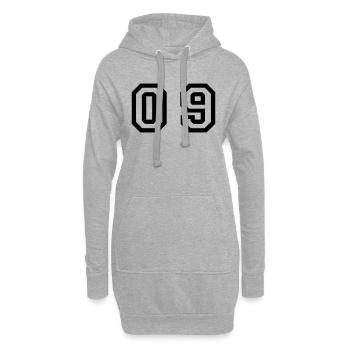 Nummer - 09 - Null neun - Hoodie-Kleid - Grau meliert - Vorne