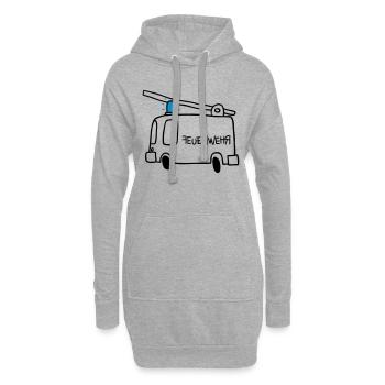 Feu - Sweat-shirt à capuche long Femme - gris chiné - Devant