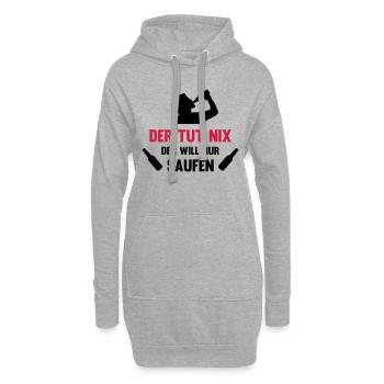Der tut nix nur saufen - Hoodie-Kleid - Grau meliert - Vorne