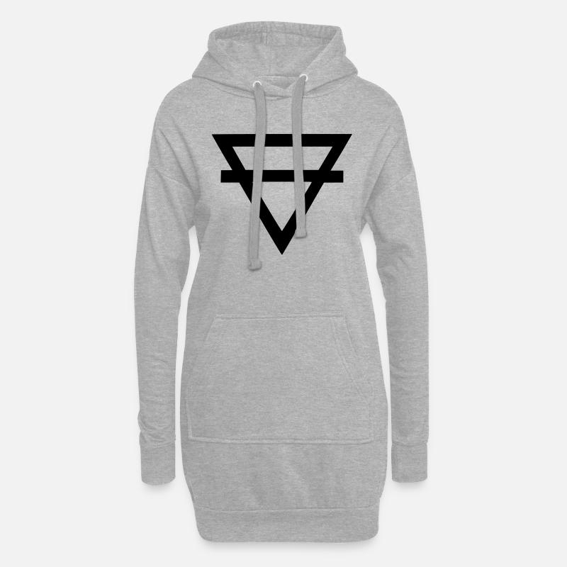 erde - symbol - Hoodie-Kleid - Grau meliert