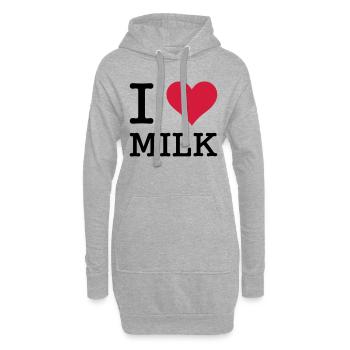 I Love Milk - Hoodie-Kleid - Grau meliert - Vorne