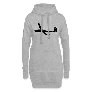 Segelflugzeug Geschenk Ventus - Hoodie-Kleid - Grau meliert - Vorne