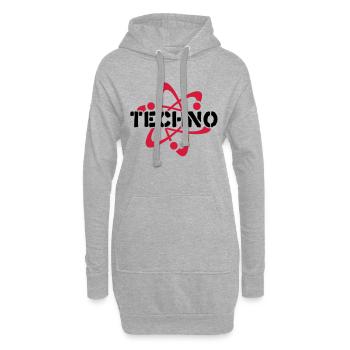 Techno__V003 - Sweat-shirt à capuche long Femme - gris chiné - Devant