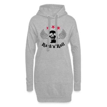 wingskull_092001_b_3c - Hoodie-Kleid - Grau meliert - Vorne