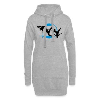 breakdancer - Hoodie-Kleid - Grau meliert - Vorne