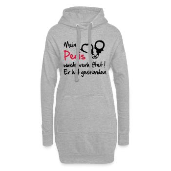 penis - Hoodie-Kleid - Grau meliert - Vorne