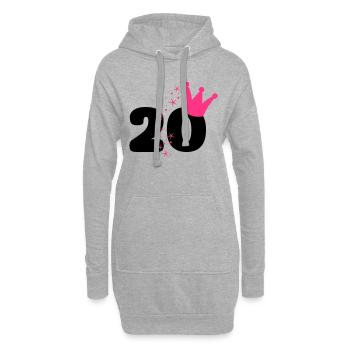 20ème anniversaire numéro 20 birthday - Sweat-shirt à capuche long Femme - gris chiné - Devant