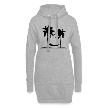 haengematte insel sonne palmen chill entspannt ent - Hoodie-Kleid - Grau meliert - Vorne