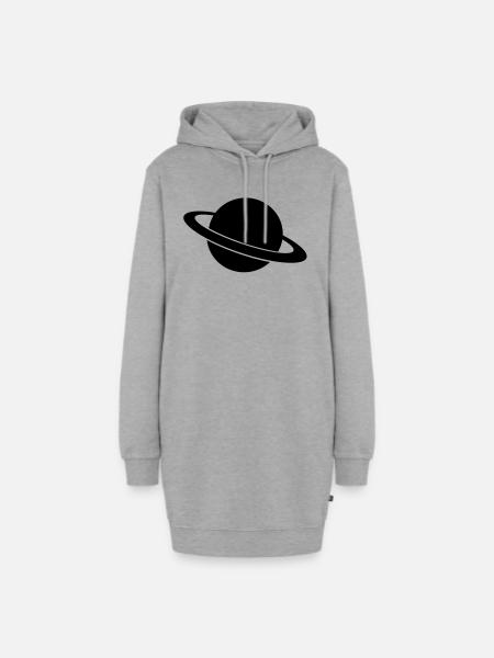 planeten - Hoodie-Kleid - Grau meliert
