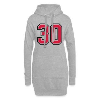 30 sports jersey football number - Hoodie-Kleid - Grau meliert - Vorne
