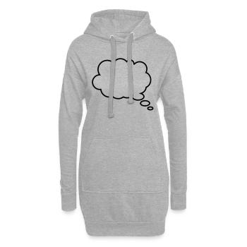 gedankenblase__f1 - Sweat-shirt à capuche long Femme - gris chiné - Devant