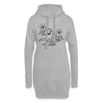 Cute Octopus Family - Sweat-shirt à capuche long Femme - gris chiné - Devant