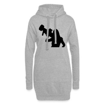 sexy girl gun - Hoodie-Kleid - Grau meliert - Vorne