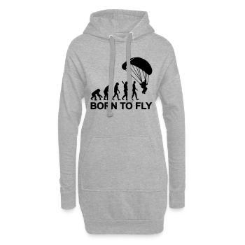 Evolution Fallschirmspringen - Hoodie-Kleid - Grau meliert - Vorne