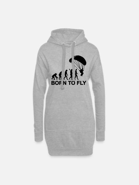 Evolution Fallschirmspringen - Hoodie-Kleid - Grau meliert