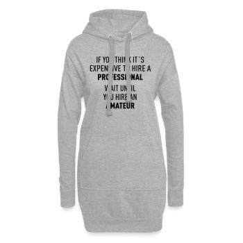 Professional VS Amateur - Hoodie-Kleid - Grau meliert - Vorne