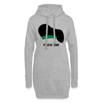 Faluche - Sweat-shirt à capuche long Femme - gris chiné - Devant