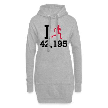 Marathon - Sweat-shirt à capuche long Femme - gris chiné - Devant