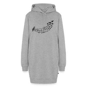 fliegende_noten - Sweat-shirt à capuche long Femme - gris chiné - Devant