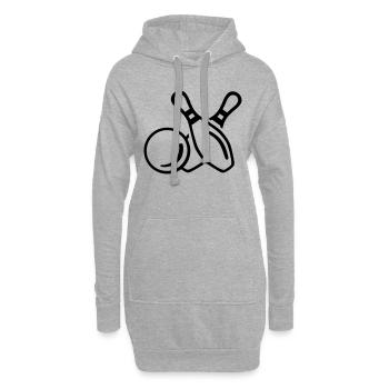 Jeu de quilles - Sweat-shirt à capuche long Femme - gris chiné - Devant