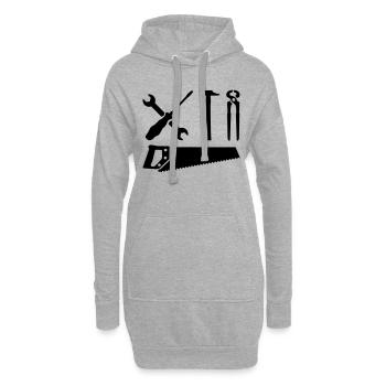 Werkzeug - Hoodie-Kleid - Grau meliert - Vorne