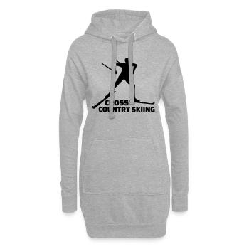 Cross country skiing - Sweat-shirt à capuche long Femme - gris chiné - Devant
