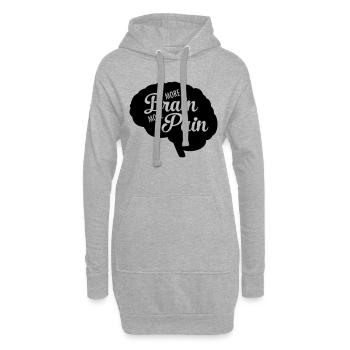 More Brain More Pain - Sweat-shirt à capuche long Femme - gris chiné - Devant