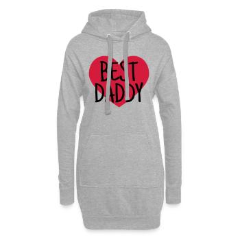 Papa Fête des Pères Naissance Bébé Anniversaire - Sweat-shirt à capuche long Femme - gris chiné - Devant