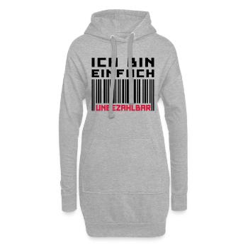 Unbezahlbar (Barcode) - Hoodie-Kleid - Grau meliert - Vorne