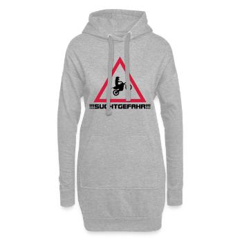 motocross suchtgefahr - Hoodie-Kleid - Grau meliert - Vorne