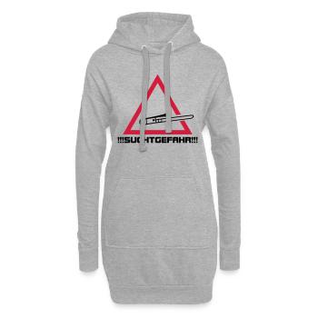 posaune suchtgefahr - Hoodie-Kleid - Grau meliert - Vorne