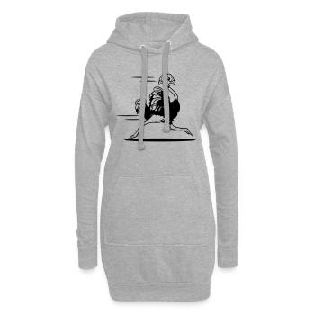 run run émeu bouquet drôle - Sweat-shirt à capuche long Femme - gris chiné - Devant