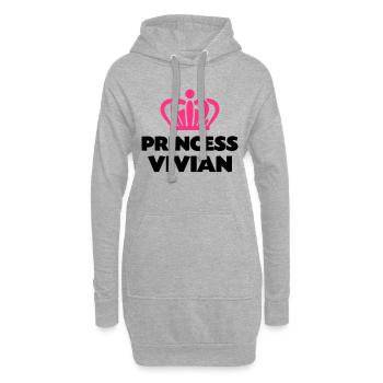 Princess vivian name thing crown - Hoodie Dress - heather grey - Front