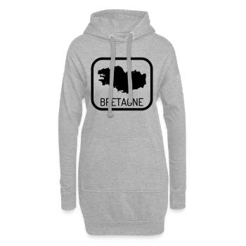 Bretagne / Breton / Bretonne / BZH / Breizh - Hoodie-Kleid - Grau meliert - Vorne
